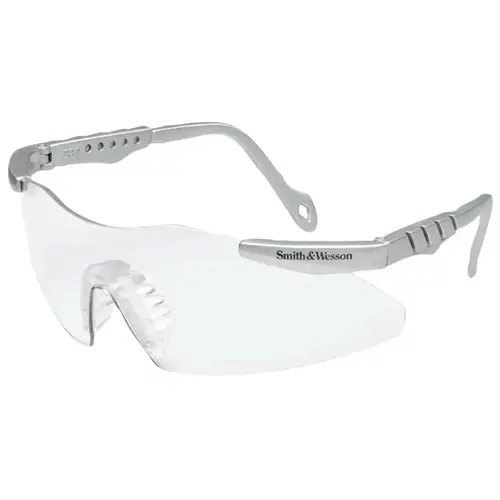 SMITH & WESSON 19961 Magnum  3G Safety Glasses, Clear Polycarbonate Lens, Uncoated, Platinum, Nylon, Universal