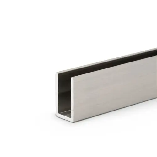 FHC SUCD121BN Classic U-Channel 1" Tall For 1/2" Glass - 95" Long - Brushed Nickel