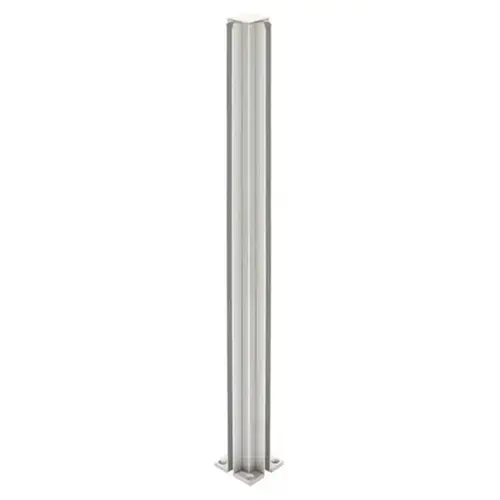 24" Corner Standard Partition Post - Satin Anodized