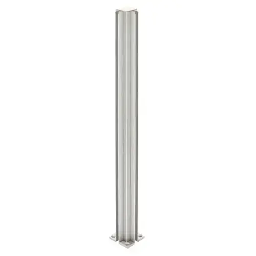 18" Corner Standard Partition Post - Brite Anodized