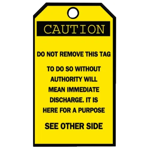 Brady 76168 Blank Accident Prevention Tags, 3 1/4 x 5 5/8 in, Caution Yellow - pack of 25