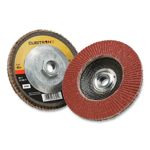 CubitronI 076308-64388 Cubitron  II 969F Flap Disc, 4 in dia, 40+ Grit, 5/8 in arbor, 15000 RPM - pack of 10