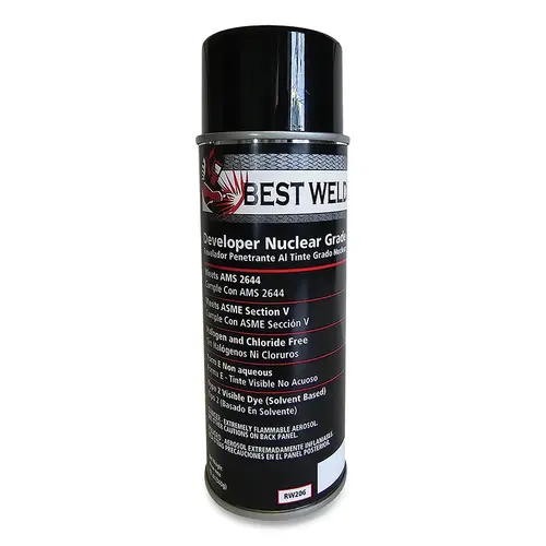 Best Welds RW206 NDT Developer, 12 oz, Aerosol Can, Nuclear Grade