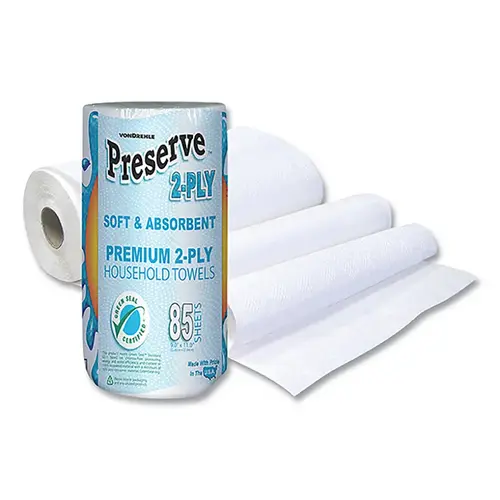 PRESERVE 4100 Household Roll Towels, 2 ply, 11 in x 9 in, 85 Sheets per roll White - pack of 30
