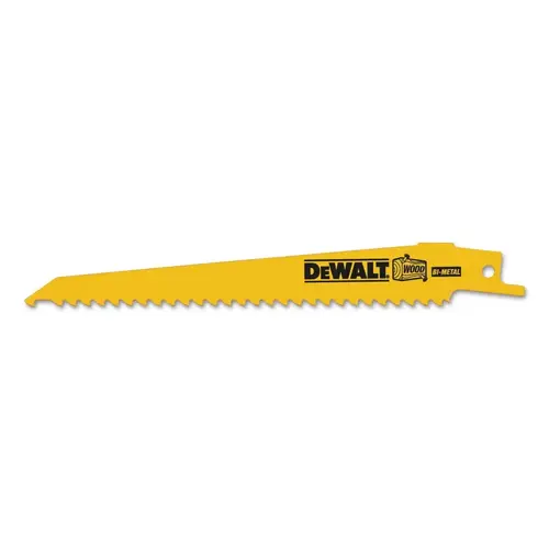 Bi-Metal Reciprocating Saw Blades, 6 in, 6 TPI, Taper Back, Wood, Bulk - pack of 100