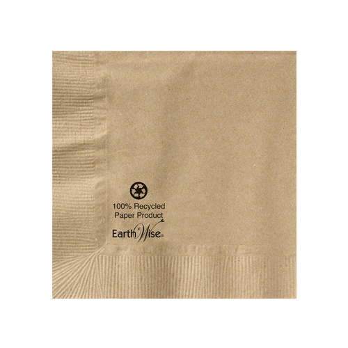 Hoffmaster Earth Wise 10 Inch X 10 Inch 2 Ply 100% Recycled Kraft Beverage Napkin, 250 Each