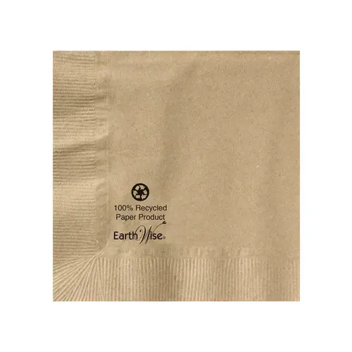 HOFFMASTER 180230 Hoffmaster Earth Wise 10 Inch X 10 Inch 2 Ply 100% Recycled Kraft Beverage Napkin, 250 Each