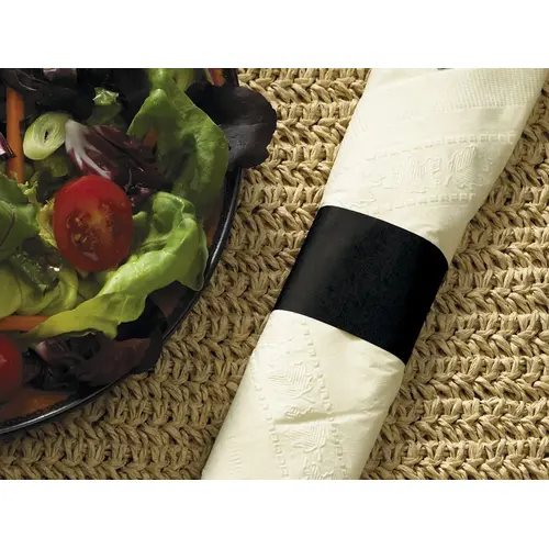 HOFFMASTER 883143 NAPKIN BANDS BLACK PAPER 1.5X4.25