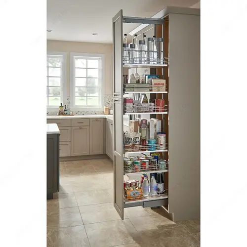 Richelieu Hardware 534308GR Rev-A-Shelf sliding Pantry with Non-Slip Baskets Gray/Chrome