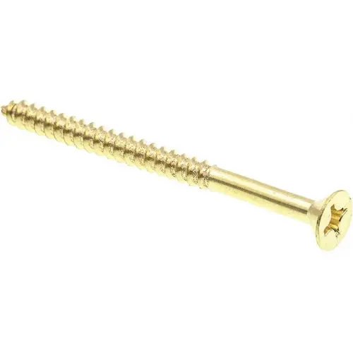 GENERIC 9036327 Generic Ws, Flat Hd, Phil Dr, #12 X 3 In., Solid Brass, Package Of 25
