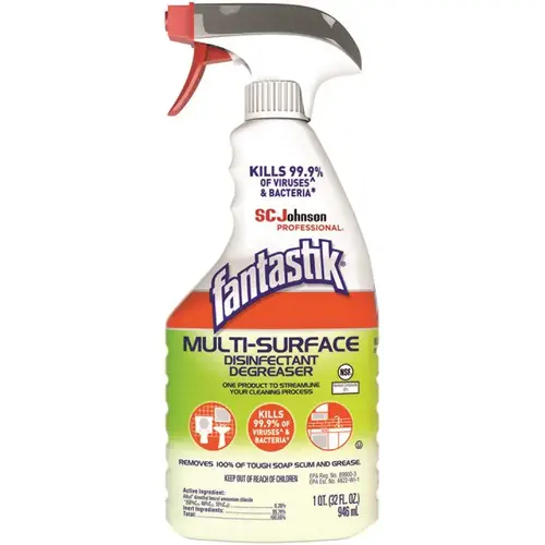 FANTASTIK SJN311836 Fantastik 32 Oz Multi-Surface Disinfectant Degreaser, Herbal, Case Of 8