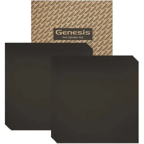 Genesis 740-07 Genesis 2ft X 2ft Smooth PRO Black Lay In Ceiling Tile, Carton Of 12