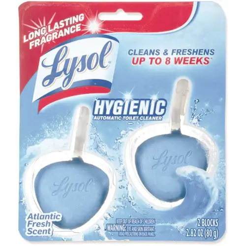 LYSOL RAC83721 Lysol Hygienic Automatic Toilet Bowl Cleaner, Atlantic Fresh, Package Of 2