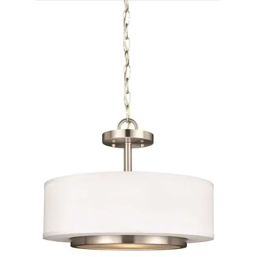 Sea Gull Lighting 7728002-962 Sea Gull Lighting Brushed NICKEL Nance Two Light Semi-Flush Convertible Pendant