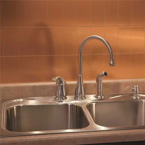 Aspect Metal A52-52 Aspect Metal Copper Peel-And-Stick Backsplash, Long Grain, 3 X 6 Package Of 8
