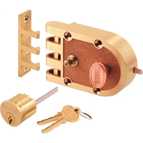 Segal SE 14327 Segal Single Cylinder Slamlock, Brushed Brass Finish