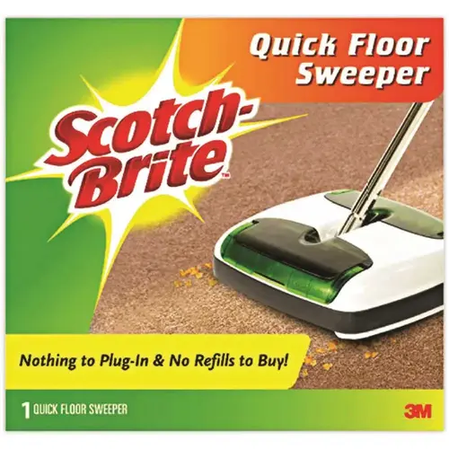 Scotch-Brite MMMM007CCW Scotch-Brite Quick Floor Sweeper, Rubber Bristles, 42" Aluminum Handle, White