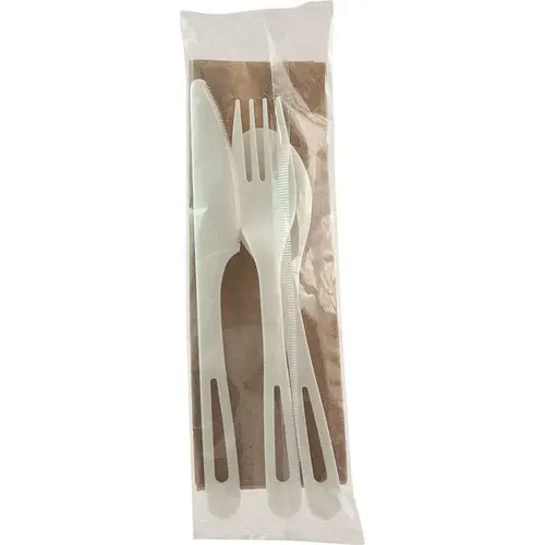 WORLD CENTRIC WORASPSTN World Centric Tpla Compostable Cutlery And Napkin 6",white,case Of 250