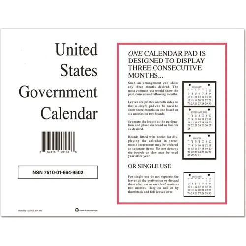 Unicor Fed. Prison Industries UCR6649508 Unicor Perforated Monthly Wall Calendar 11 X 9 White Jan-Dec 2023 Package Of 10