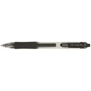 Zebra ZEB46810 Zebra Sarasa Dry Gel X20 Gl Pn Mdum 0.7 Mm Blck Ink Smok Barel Package Of 12