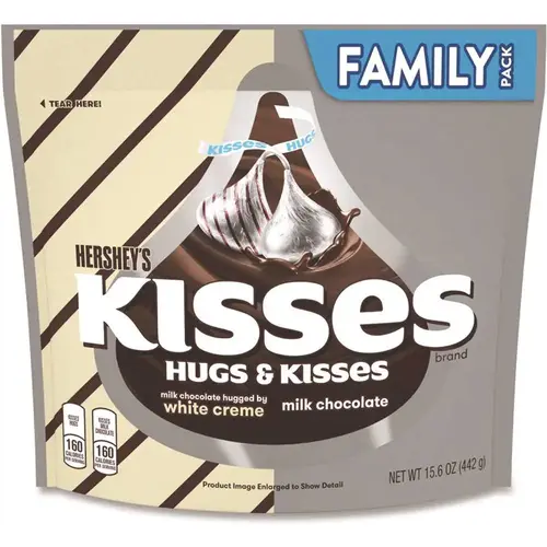 Hershey's GRR24600405 Hershey'S Kisses And Hugs Family Pack Assortment, 15.6 Oz Bag, Package Of 3