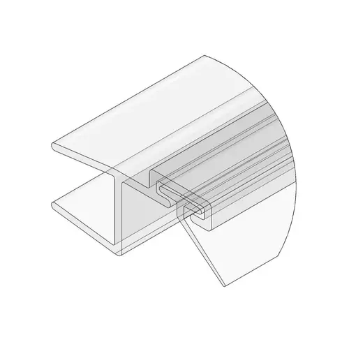 "h" Jamb/Strike with Cushion for 3/8" Glass - Polycarbonate & Flex PVC - 94"