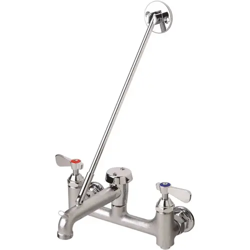 Symmetrix 8 in. Wall-Mount 2-Handle Low-Arc Service Sink Faucet in Chrome