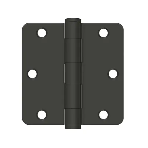 3-1/2" x 3-1/2" x 1/4" Radius Hinge, HD in Paint Black Pair