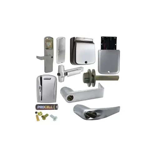 KIT - Mag-Stripe (Swipe Card) Stand Alone Exit Trim for Rim Exit Device, Athens Lever with FSIC Prep (Schlage Full Size IC Core not Included), Satin Chrome 626