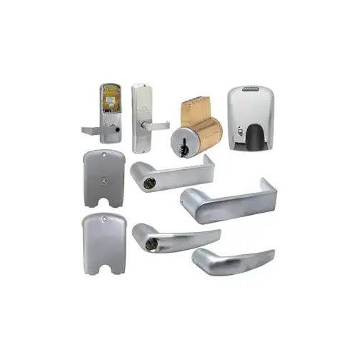 KIT - Mag-Stripe (Insert Card) Stand Alone Apartment Cylindrical Lock, Athens Lever, Key in Lever, 6-Pin C Keyway (0-Bitted Brushed Chrome Cylinder 626), Satin Chrome 626