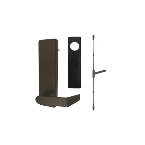 KIT - SVR Surface Vertical Rod Exit Device, Blank Escutcheon x Dane Lever Trim 510L-BE, 36" x 96", Cylinder Dogging, Less Cylinder, RHR Right Hand Reverse/Reversible, Grade 1, 313AN/SP313 Anodized Aluminum, Duranodic Dark Bronze