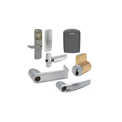 KIT - Multi-Technology Stand Alone Exit Trim for Rim Exit Device, Athens Lever, Key in Lever, 6-Pin C Keyway (0-Bitted Brushed Chrome Cylinder 626), Satin Chrome 626