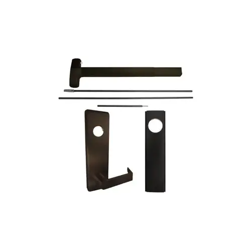 KIT - CVR Concealed Vertical Rod Exit Device, Escutcheon x Dane Lever Nightlatch Trim 510L-NL, 36" x 96", Cylinder Dogging, Less Cylinder, RHR Right Hand Reverse/Reversible, Grade 1, 313AN/SP313 Anodized Aluminum, Duranodic Dark Bronze