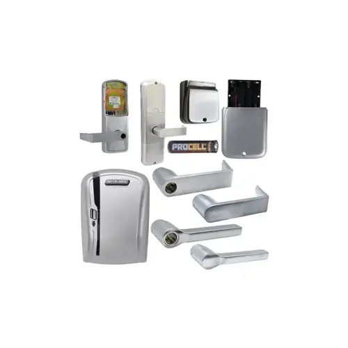 KIT - Mag-Stripe (Swipe Card) Stand Alone Classroom/Storage Cylindrical Lock, Latitude Lever Less Cylinder (Conventional Cylinder not Included), Satin Chrome 626