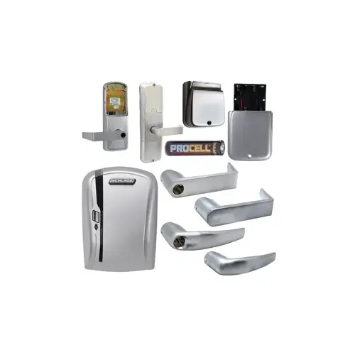 KIT - Mag-Stripe (Swipe Card) Stand Alone Office/Classroom Mortise Lock, Athens Lever Less Cylinder (Conventional Cylinder not Included), Satin Chrome 626