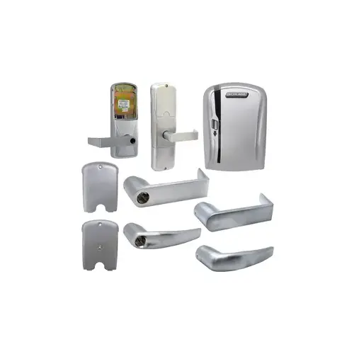 KIT - Mag-Stripe (Swipe Card) Stand Alone Privacy Mortise Lock, Athens Lever Less Cylinder (Conventional Cylinder not Included), Satin Chrome 626