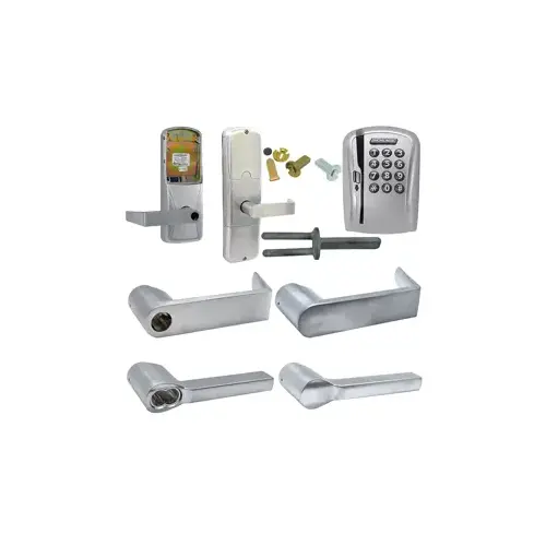 KIT - Mag-Stripe (Swipe Card) and Keypad Stand Alone Classroom/Storage Cylindrical Lock, Latitude Lever with SFIC Prep (Small Format IC Core not Included), Satin Chrome 626