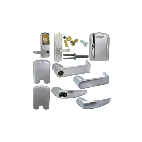 KIT - Mag-Stripe (Swipe Card) Stand Alone Office Cylindrical Lock, Athens Lever with SFIC Prep (Small Format IC Core not Included), Satin Chrome 626