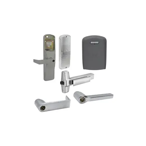 KIT - Multi-Technology Stand Alone Exit Trim for Rim Exit Device, Latitude Lever Less Cylinder (Conventional Cylinder not Included), Satin Chrome 626