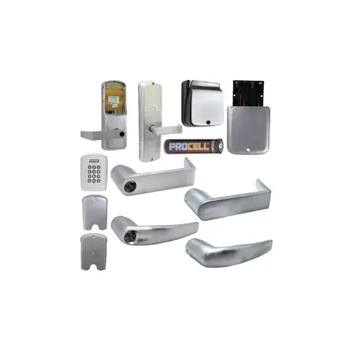 KIT - Keypad Stand Alone Apartment Cylindrical Lock, Athens Lever Less Cylinder (Conventional Cylinder not Included), Satin Chrome 626