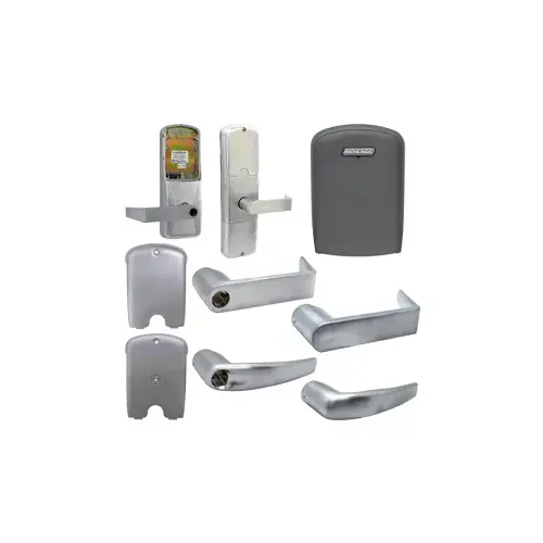 KIT - Multi-Technology Stand Alone Privacy Mortise Lock, Athens Lever Less Cylinder (Conventional Cylinder not Included), Satin Chrome 626