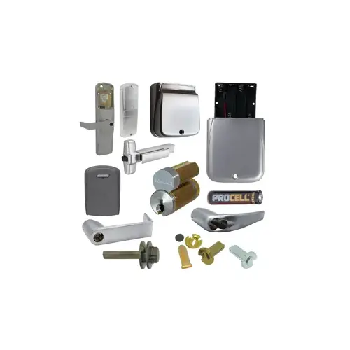 KIT - Multi-Technology Stand Alone Exit Trim for Rim Exit Device, Athens Lever, FSIC Prep, Schlage Large Format IC Core Included, 6-Pin C Keyway (1-Bitted Brushed Chrome Cylinder 626), Satin Chrome 626, US26D