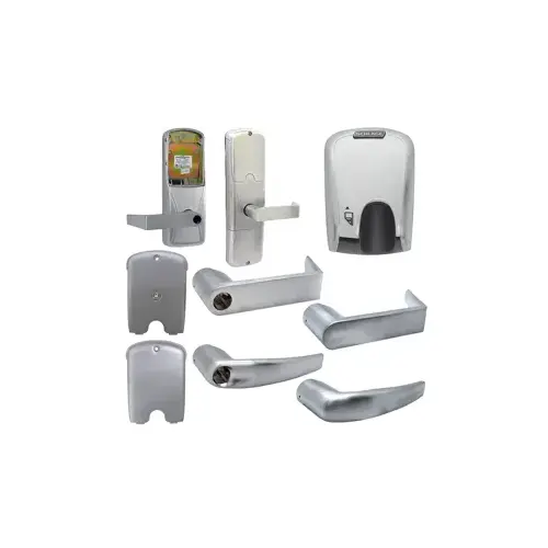 KIT - Mag-Stripe (Insert Card) Stand Alone Apartment Mortise Lock, Athens Lever Less Cylinder (Conventional Cylinder not Included), Satin Chrome 626