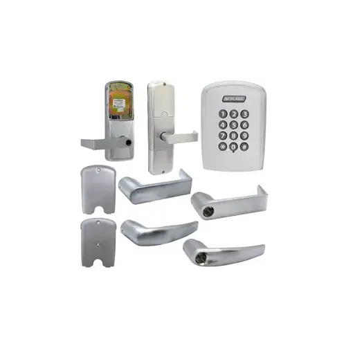 KIT - Keypad Stand Alone Privacy Cylindrical Lock, Athens Lever Less Cylinder (Conventional Cylinder not Included), Satin Chrome 626