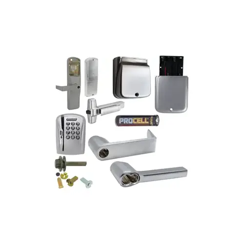 KIT - Mag-Stripe (Swipe Card) and Keypad Stand Alone Exit Trim for Rim Exit Device, Latitude Lever with FSIC Prep (Schlage Full Size IC Core not Included), Satin Chrome 626