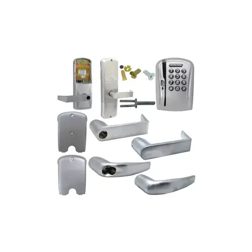 KIT - Mag-Stripe (Swipe Card) and Keypad Stand Alone Privacy Mortise Lock, Athens Lever with SFIC Prep (Small Format IC Core not Included), Satin Chrome 626