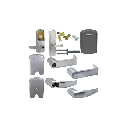 KIT - Multi-Technology Stand Alone Privacy Cylindrical Lock, Athens Lever with SFIC Prep (Small Format IC Core not Included), Satin Chrome 626