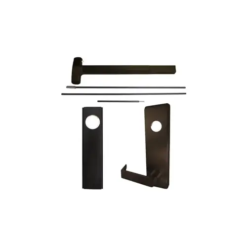 KIT - CVR Concealed Vertical Rod Exit Device, Escutcheon x Dane Lever Nightlatch Trim 510L-NL, 36" x 96", Cylinder Dogging, Less Cylinder, LHR Left Hand Reverse/Reversible, Grade 1, 313AN/SP313 Anodized Aluminum, Duranodic Dark Bronze