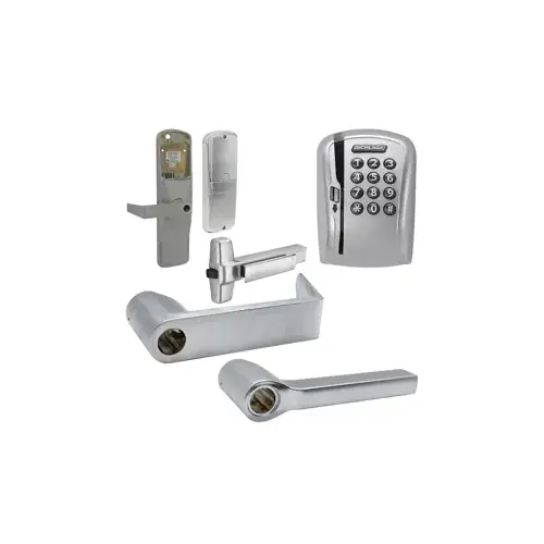 KIT - Mag-Stripe (Swipe Card) and Keypad Stand Alone Exit Trim for Rim Exit Device, Latitude Lever Less Cylinder (Conventional Cylinder not Included), Satin Chrome 626