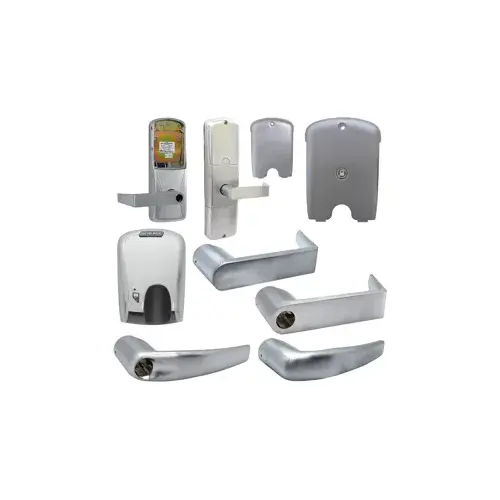 KIT - Mag-Stripe (Insert Card) Stand Alone Privacy Cylindrical Lock, Athens Lever Less Cylinder (Conventional Cylinder not Included), Satin Chrome 626